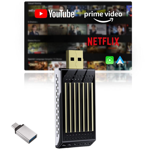Carlizem 2025 Wireless AI Car Box 3-in-1 Wireless CarPlay & Android Auto with YouTube/Netflix/Prime/Hotstar 4GB RAM 64GB Storage Cortex-M3 Processor Android 13 Bluetooth 5.4 GMS Certified Plug & Play