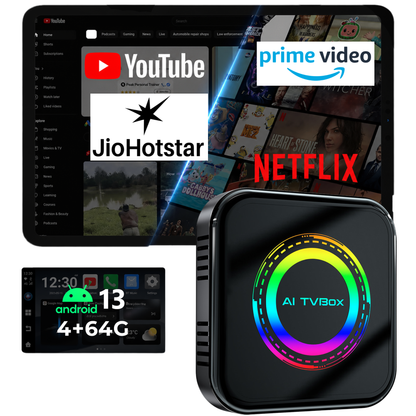 Carlizem® Wireless CarPlay & Android Auto Box, Stream YouTube Netflix JioHotstar on Car Display, Snapdragon 665 Octa-Core Convert Wired to Wireless, BUILT IN GPS, 4G LTE SIM Slot, 4GB RAM 64GB Storage