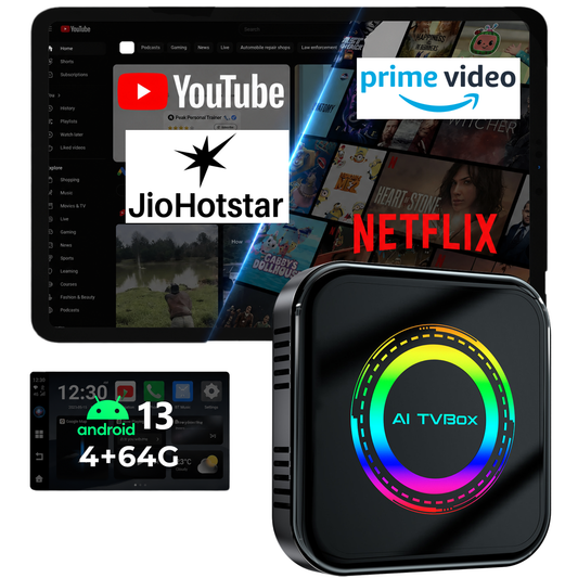 Carlizem® Wireless CarPlay & Android Auto Box, Stream YouTube Netflix JioHotstar on Car Display, Snapdragon 665 Octa-Core Convert Wired to Wireless, BUILT IN GPS, 4G LTE SIM Slot, 4GB RAM 64GB Storage