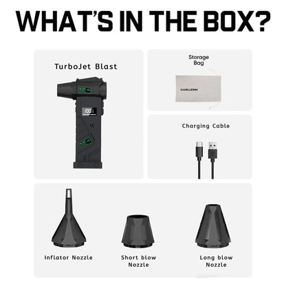 Carlizem TurboJet Blast 150000 RPM India's Most Powerful Air Duster 8000 Mah Cordless Air Blower for Dust Cleaning, Car, PC, Home | Brushless Motor Type-C Rechargeable Mini Portable