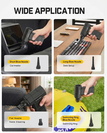 Carlizem TurboJet 300X Powerful Air Duster 150000 RPM 7500 Mah Cordless Air Blower Machine Brushless Motor| Air Blower for Dust Cleaning, Car, PC, Home | Type-C Rechargeable Mini | Portable Leaf Blower for Cleaning