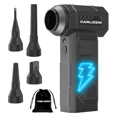 Carlizem TurboJet 300X Powerful Air Duster 150000 RPM 7500 Mah Cordless Air Blower Machine Brushless Motor| Air Blower for Dust Cleaning, Car, PC, Home | Type-C Rechargeable Mini | Portable Leaf Blower for Cleaning
