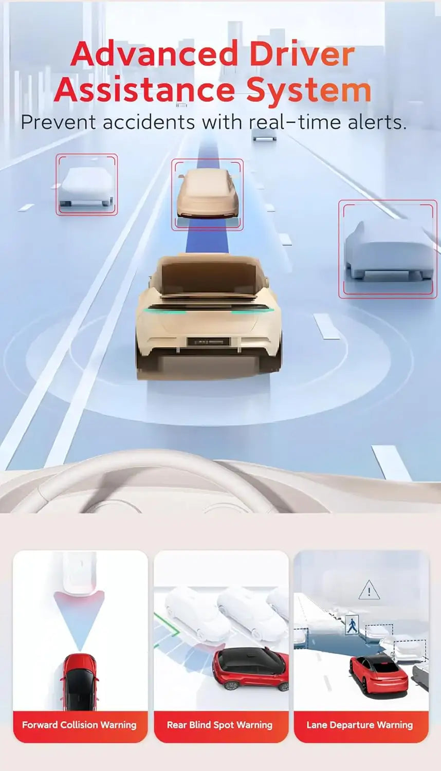 Carlizem 12" 4K Sony STRAVIS IMX335 Rear View Mirror Dash Cam for Car Front and Rear with GPS, ADAS, BSD, Touchscreen, 5.8GHz WiFi, G-Sensor, Loop Recording G1 Pro