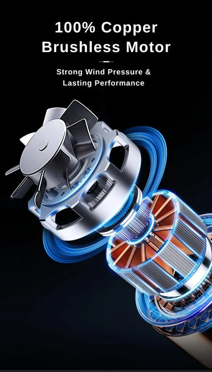 Carlizem TurboJet 300X Powerful Air Duster 150000 RPM 7500 Mah Cordless Air Blower Machine Brushless Motor| Air Blower for Dust Cleaning, Car, PC, Home | Type-C Rechargeable Mini | Portable Leaf Blower for Cleaning